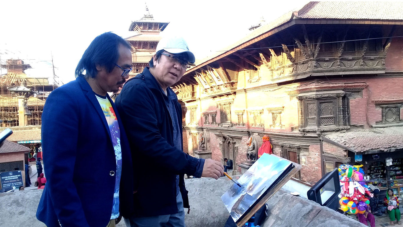 नेपाली चित्रकला सिक्दै चिनियाँ कलाकार
