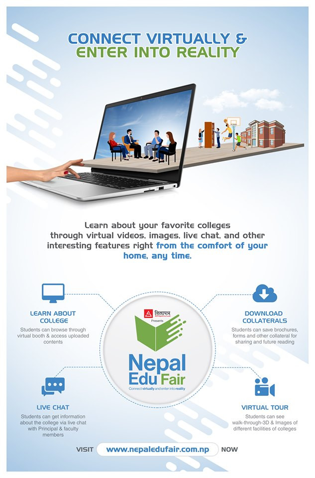 नेपाल एडुफेयर आजबाट, अनलाइनबाटै भर्चुअल टुर