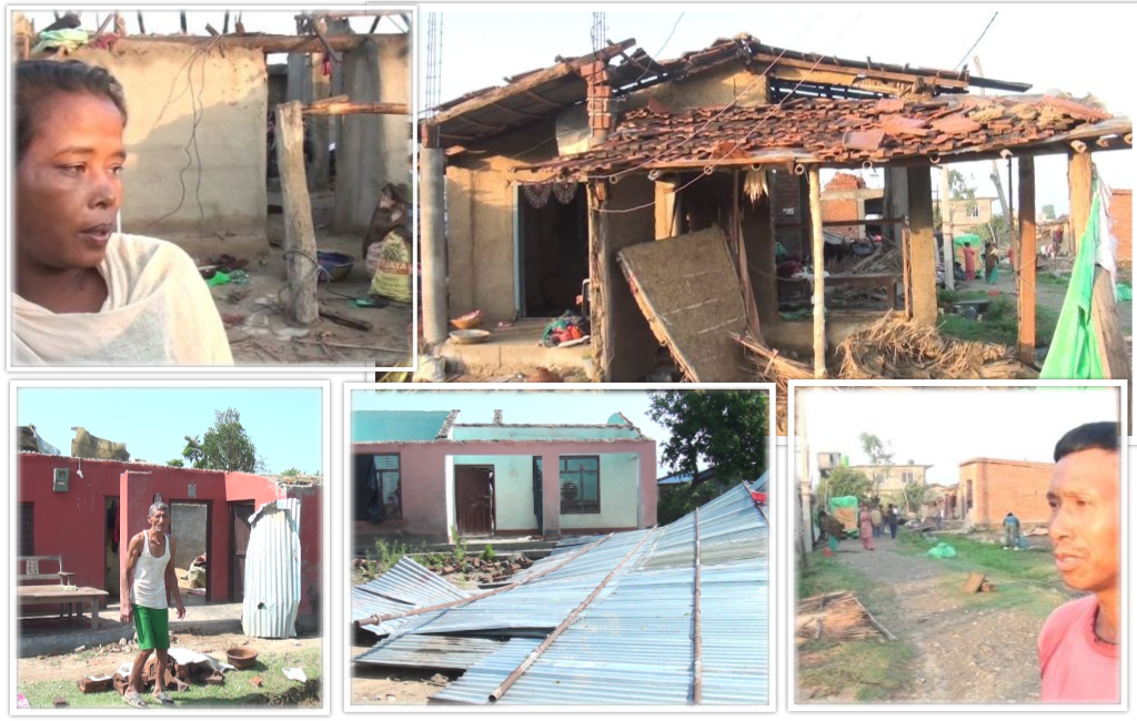 हावाहुरीले कञ्चनपुरका ८७० घरमा क्षति, ३७ घर पूर्ण रूपमा क्षतिग्रस्त