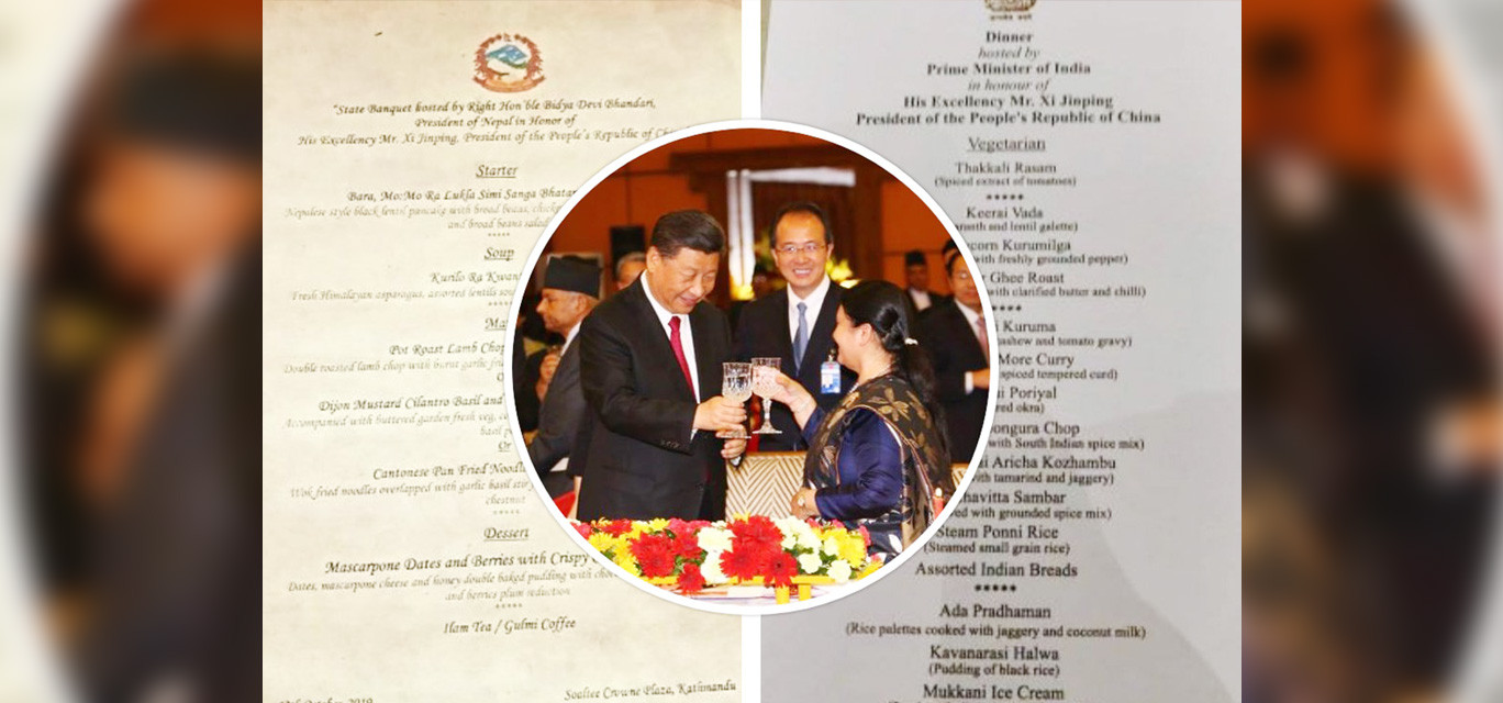 राष्ट्रपति सीको भोजनः नेपालमा साँधेको भटमास, भारतमा दहीमा बफ्याएको कुभिण्डो