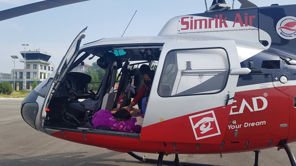 सुत्केरीलाई हेलिकोप्टरमार्फत उद्धार गरी काठमाडौं पठाइयो