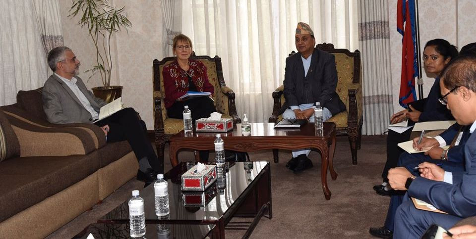 संयुक्त राष्ट्र संघ र डब्ल्यूएचओका प्रतिनिधिले रक्षामन्त्रीलाई भेटे