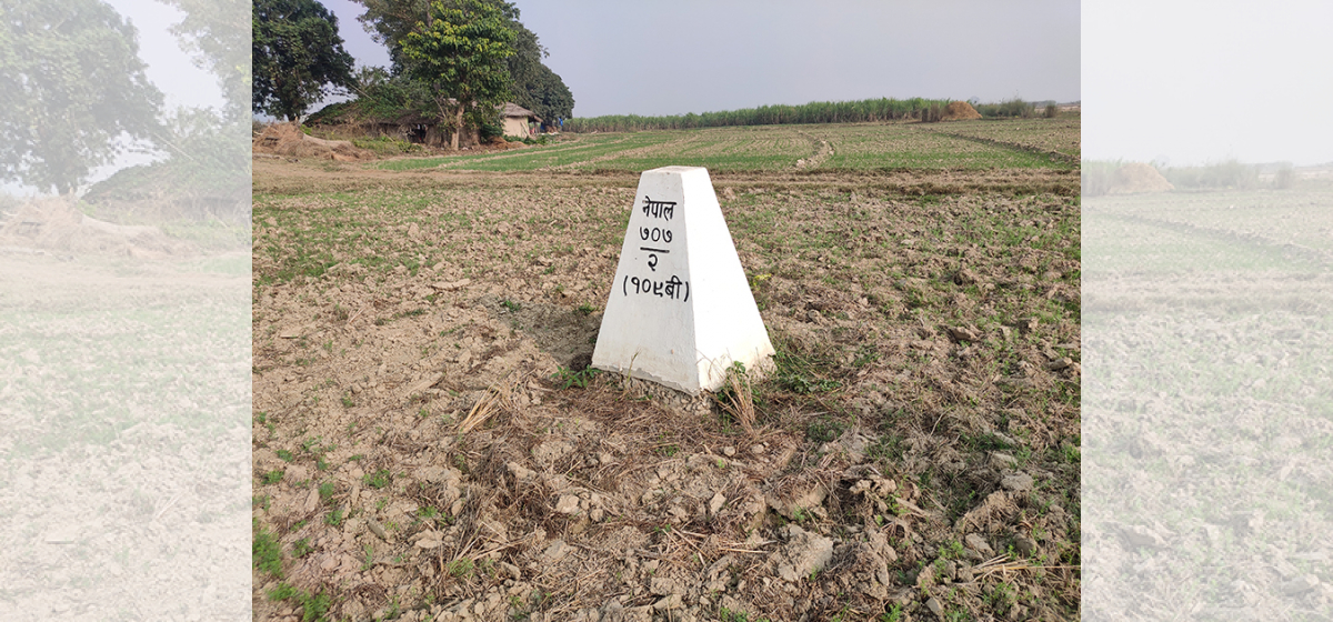 कैलालीमा नेपाल–भारत सीमास्तम्भको मर्मत सुरु