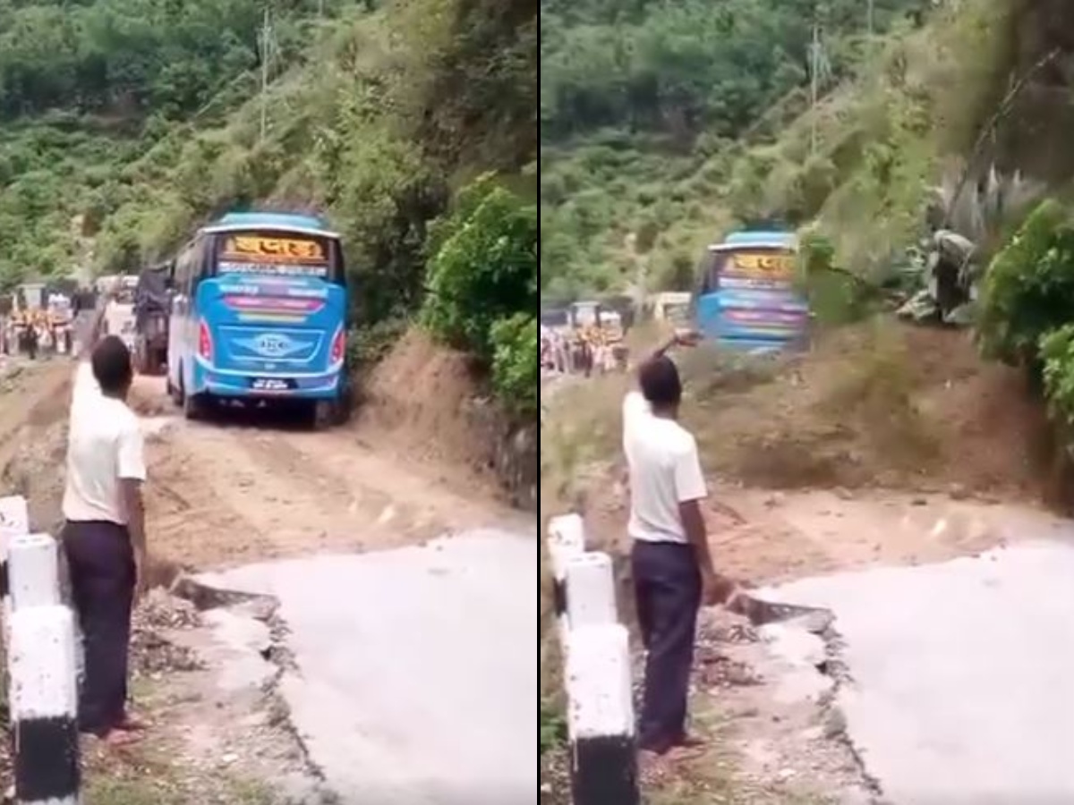 अर्काे 'सिमलताल दुर्घटना' हुनबाट जाेगियाे बझाङबाट काठमाडाैं आइरहेकाे बस (भिडियाेसहित)