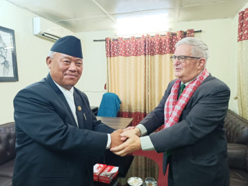 कांग्रेस नेता आङ्देम्बेसँग नेपालका लागि इजरायली राजदूतले गरे भेट
