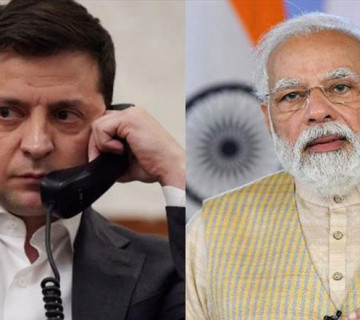 भारतका प्रधानमन्त्री र युक्रेनका राष्ट्रपतिबीच ३५ मिनेट टेलिफोन संवाद