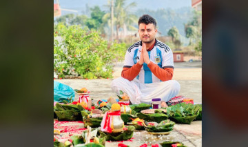 हेटौंडामा गरियो मेसीको नाममा ९ ग्रहको पूजा