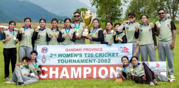 कास्कीलाई हराउँदै स्याङ्जाले जित्यो गण्डकी प्रदेशस्तरीय महिला टी-२० क्रिकेटको उपाधि 