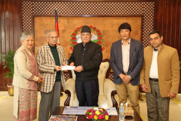 नेसपाद्वारा भूकम्पपीडितका लागि १० लाख रुपैयाँ सहयाेग