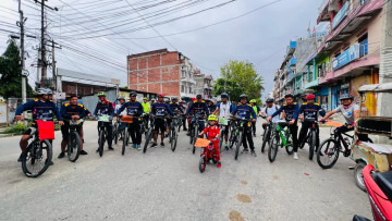 नेपालगञ्जमा उल्लसापूर्ण कोरा साइक्लिङ च्यालेन्ज