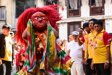 इन्द्रजात्राको पूर्वसन्ध्यामा लाखे आजुको नृत्य (तस्वीरहरू)