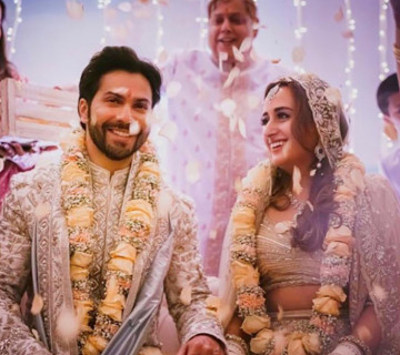 बलिउड अभिनेता वरुण धवन र नताशा वैवाहिक बन्धनमा