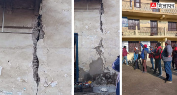 भूकम्पका कारण बझाङका घरमा क्षति, सशस्त्र प्रहरीको भवन पनि भत्कियो