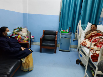 पूर्वराष्ट्रपति भण्डारीले लिइन् उपप्रधानमन्त्री श्रेष्ठको स्वास्थ्य अवस्थाबारे जानकारी