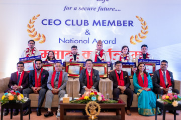 नेसनल लाइफले बागमती प्रदेशका सीईओ क्लब सदस्यलाई गर्‍यो सम्मान