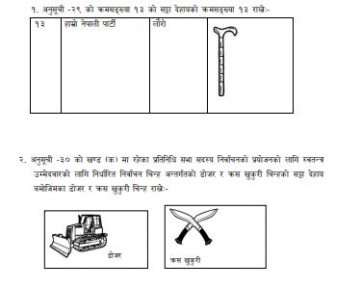 लौरो, डोजर र क्रस खुकुरीको चुनाव चिह्नमा हेरफेर