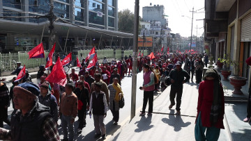 काठमाडौं महानगरपालिकाविरुद्ध फुटपाथ व्यवसायीहरूको प्रदर्शन