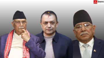पुराना दलका तीन शीर्ष नेता : ओली–गगन ढुकचुक हुँदा ढुक्क देखिन्छन् प्रचण्ड