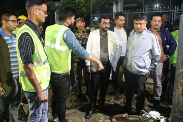 खानेपानीमन्त्री यादव मध्यराति छड्के अनुगमनमा