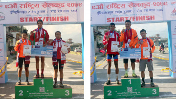 साइक्लिङको टाइम ट्रायलमा पुरुषतर्फ सुरज र महिलातर्फ उषालाई स्वर्ण