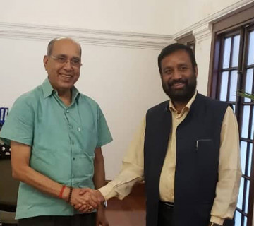 राम मन्दिरमा धनुष राख्ने विषयमा नयाँदिल्लीमा निधि र मिश्रबीच छलफल 
