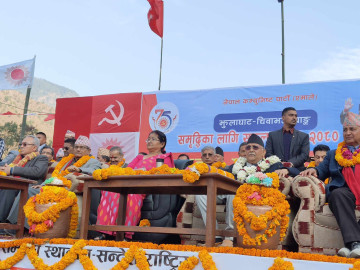 एमालेको संकल्प यात्रा: कोशीको पहिलो सभा सकियो, दिक्तेलमा बास 