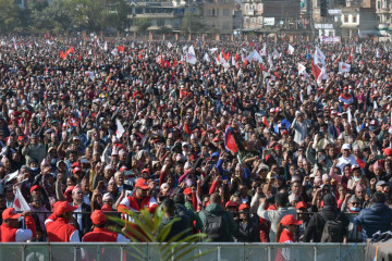 महाधिवेशन उद्घाटन समारोहमा एमालेको शक्ति प्रदर्शन (तस्वीरहरू)