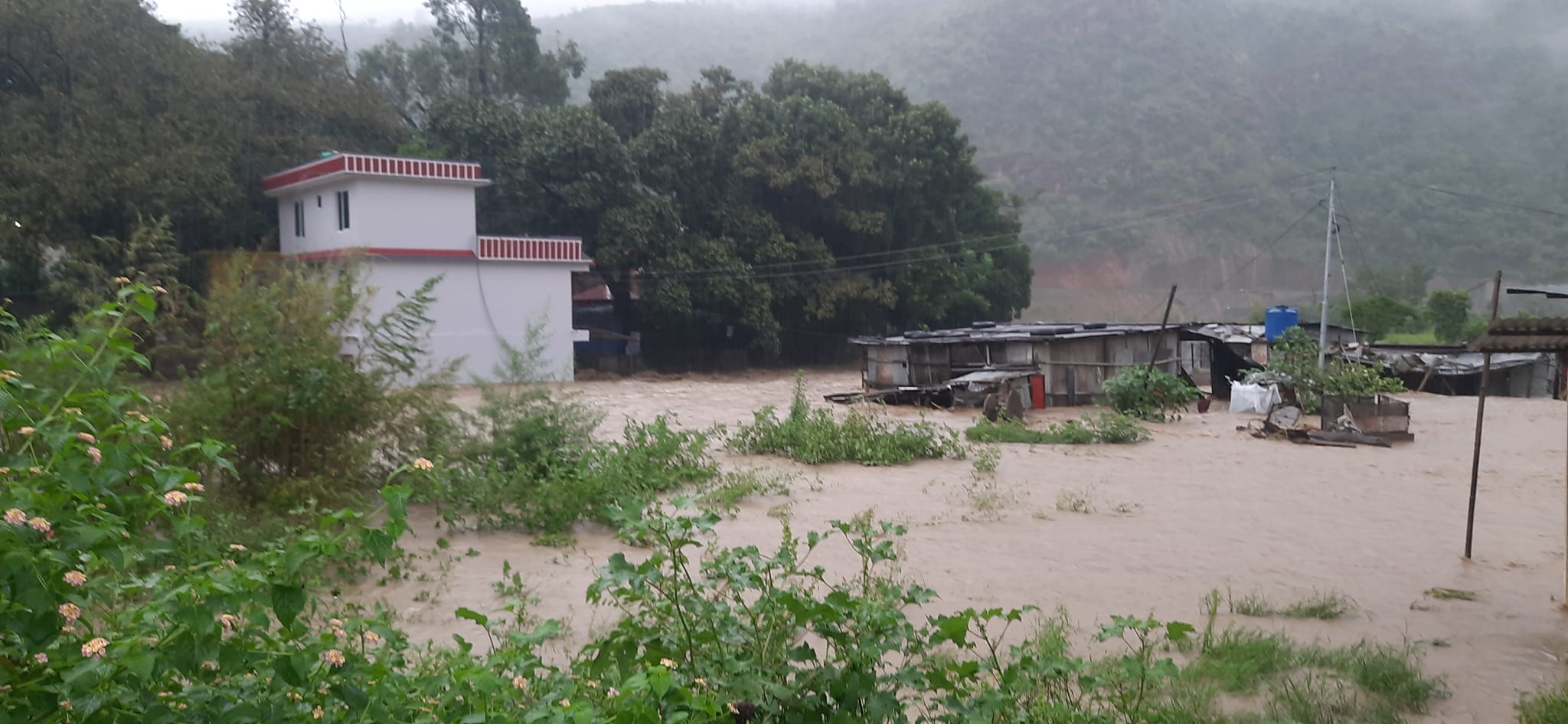 सिन्धुलीमा राेशी खोलाको भँगालोले घेरेपछि कुसेश्वर मन्दिरका २५ बटुक र तीन पुजारी फसे (भिडियो)