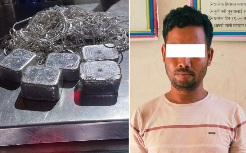 कैलालीमा साढे तीन किलो चाँदीका गहनासहित भारतीय नागरिक पक्राउ