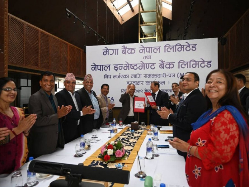 अनि हुनेछ देशकै ठूलो बैंक `नेपाल इन्भेष्टमेन्ट मेगा´, यस्ता छन् दुई बैंकका  सूचक