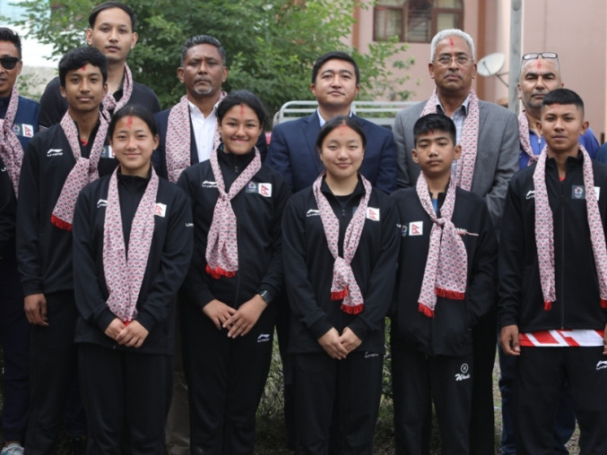 टेबल टेनिस प्रतियाेगितामा भाग लिन आठ खेलाडीसहितकाे टाेली माल्दिभ्स जाँदै