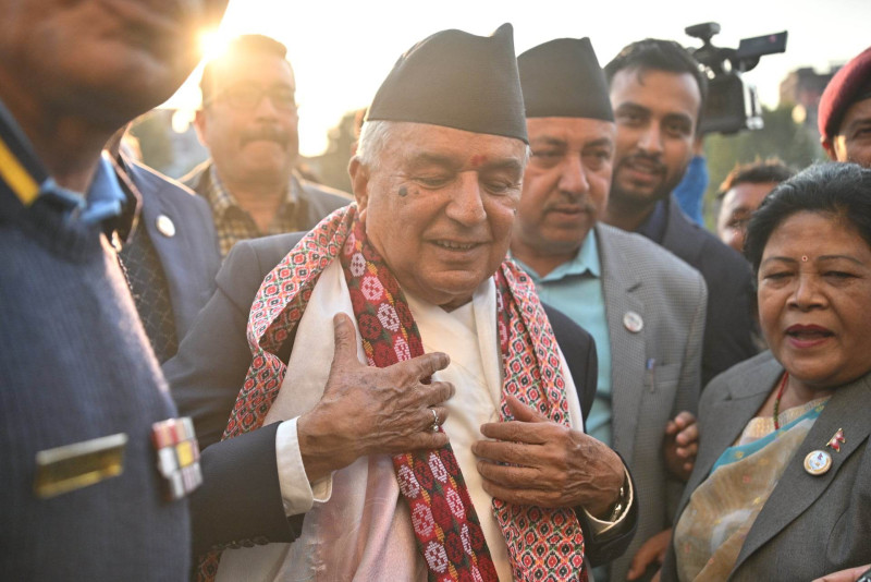 चुनावी परिणाम आएपछि पौडेल संसद भवन पुगे 