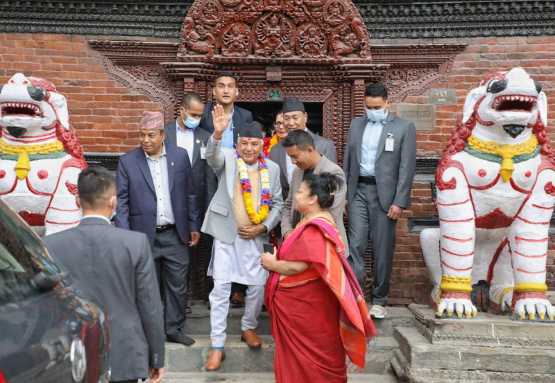 राष्ट्रपति पौडेलले गरे कुमारी दर्शन, कार्गेट प्रयोग गरिएन
