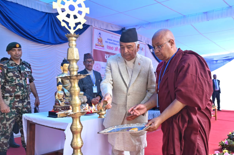 राष्ट्रिय एकताका लागि बुद्धका पञ्चशील र चार आर्य सत्य सिद्धान्त मार्गनिर्देशक : राष्ट्रपति