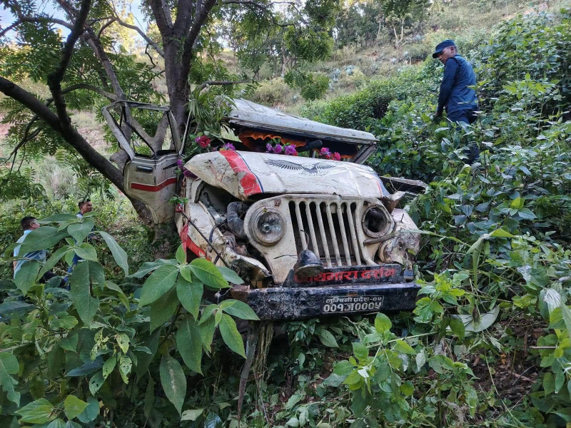 सल्यानमा जिप दुर्घटना हुँदा दुई जनाको मृत्यु, ४ घाइते
