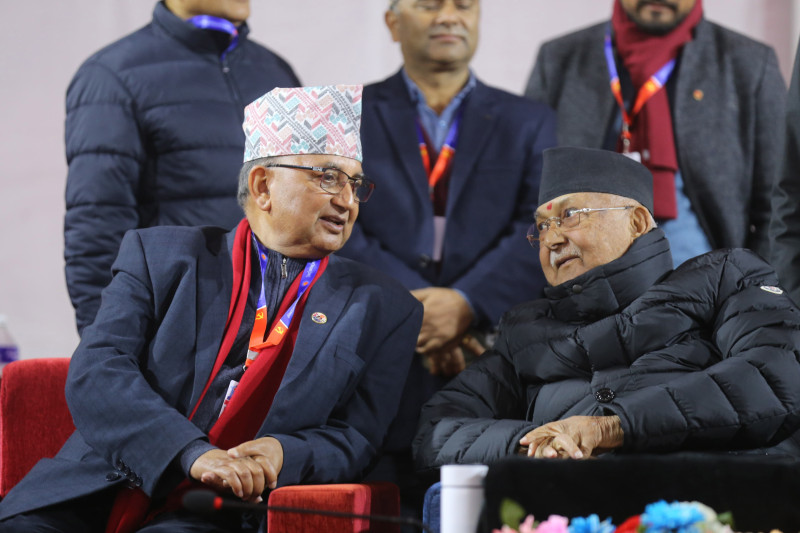 भृकुटीमण्डपमा शपथको तयारी, ओली आइपुगे