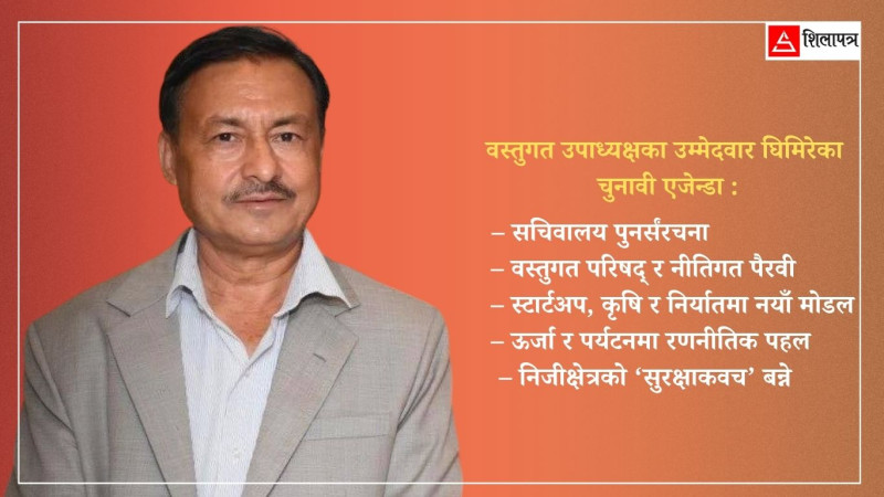 ‘सुरक्षित निजीक्षेत्र : सशक्त महासंघ’को नारासहित वस्तुगत उपाध्यक्षमा घिमिरेको दाबी