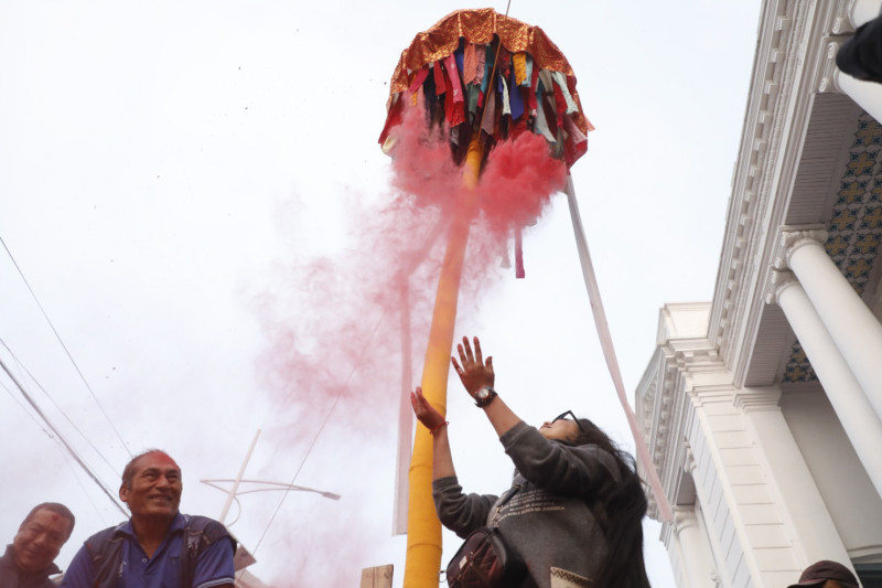 आजदेखि सुरु भयो होली, वसन्तपुरमा ठड्याइयो चीर (तस्वीरहरू)