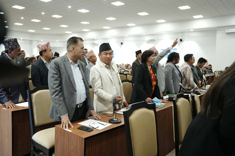 संसदमा विपक्षी दलका सांसदहरूले गरे नाराबाजी (तस्वीरहरू)