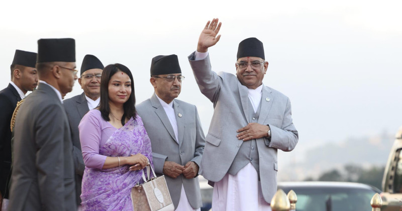 एसियाली खेलकुदको उद्घाटनमा सहभागी हुँदै प्रधानमन्त्री दाहाल