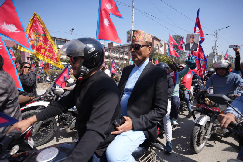 काठमाडौंमा राप्रपाले निकाल्यो मोटरसाइकल र्‍याली (तस्वीरहरू)