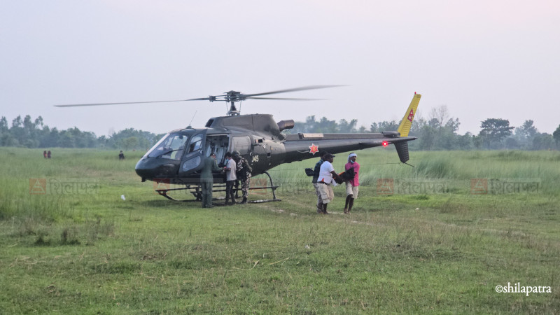 हेलिकाेप्टरमार्फत गाउँ पुर्‍याइयो गणेशको शव, आजै अन्त्येष्टि गरिने