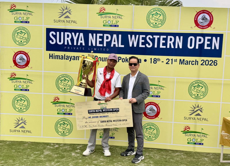 भुवनलाई सूर्य नेपाल वेस्टर्न ओपनको उपाधि, सञ्जय एक स्ट्रोकले पराजित