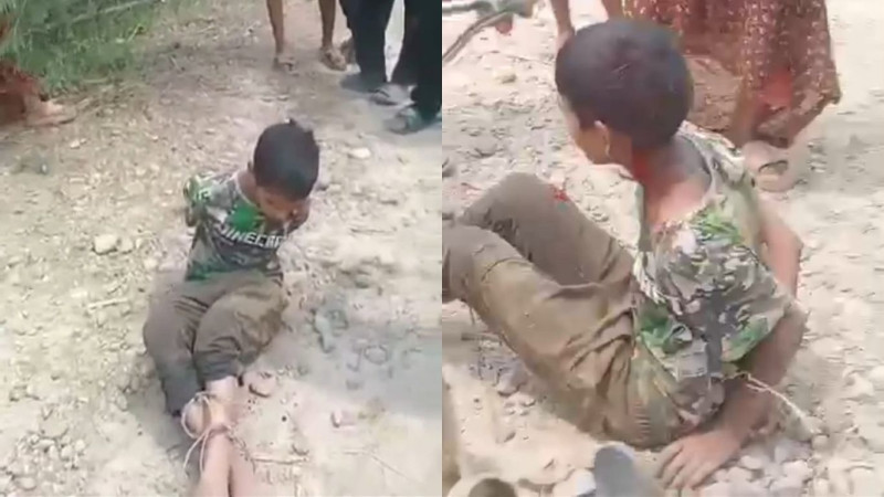 कञ्चनपुरमा तरबुजा चाेरीकाे आरोपमा बालकलाई बाँधेर कुटपिट