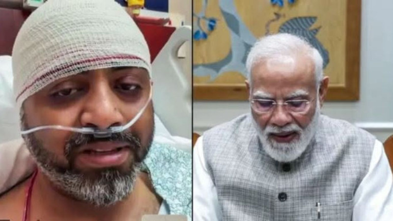 घाइते पाइलट स्मितले प्रधानमन्त्री मोदीलाई भने– म अरुलाई मर्न दिने थिइनँ