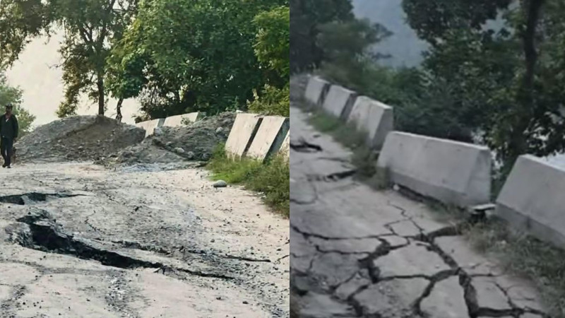 धादिङको गजुरीनजिकै सडक भासियो, आवागमन पूर्ण रूपमा बन्द