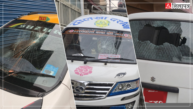 रक्सी सेवन गरेका एक व्यक्तिले गरे पेप्सीकोलाका ८ वटा गाडी तोडफोड (तस्वीरहरू)