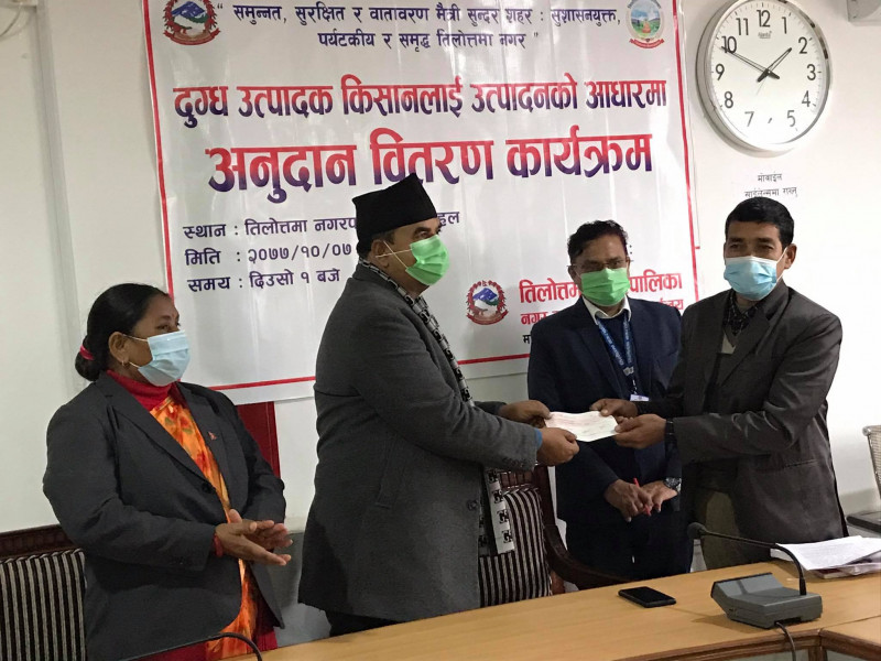 तिलोत्तमाका दुग्ध उत्पादक किसानलाई ४६ लाख अनुदान