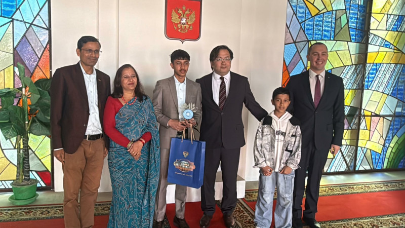 अनुराग पंगेनी रसियन दूतावासबाट सम्मानित