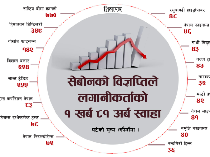 धितोपत्र बोर्डको एउटा विज्ञप्तिले यसरी घट्यो ४८ कम्पनीको शेयरमूल्य, कसको कति ?